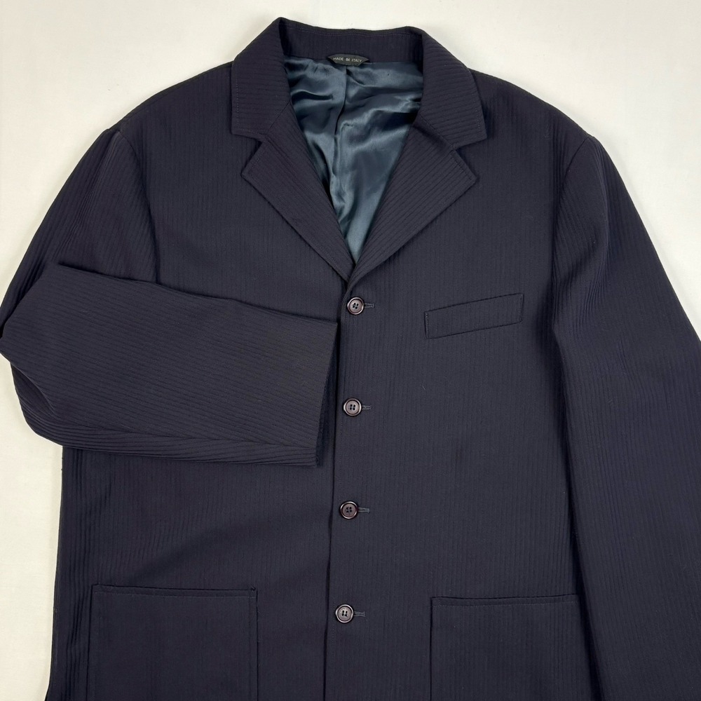 VTG Ivano Biagi/Adolfo Trabaldo Wool Bedford Cord 42R Patch Pocket Semi-Lined
